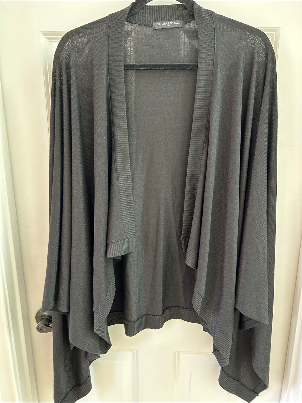 Banana Republic Black Draped Wrap Shawl Poncho One Size NWT